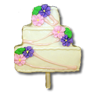 Wedding Cake Purple Pink Flowers